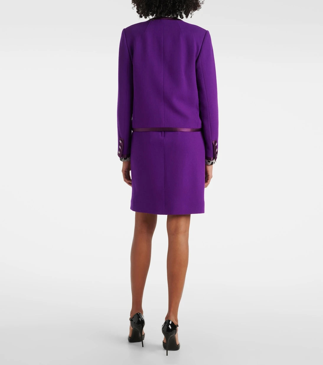 Dolce&Gabbana - DG satin-trimmed wool-blend crêpe jacket