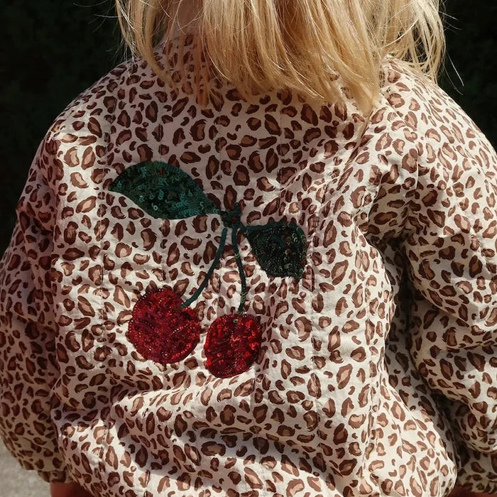 Детско яке бомбър Konges Sløjd JUNO PRINTED SEQUIN BOMBER JACKET