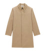 Saint Laurent Beige Cotton Gabardine Faux-Fur Lined Overcoat