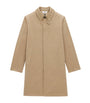 Saint Laurent Beige Cotton Gabardine Faux-Fur Lined Overcoat