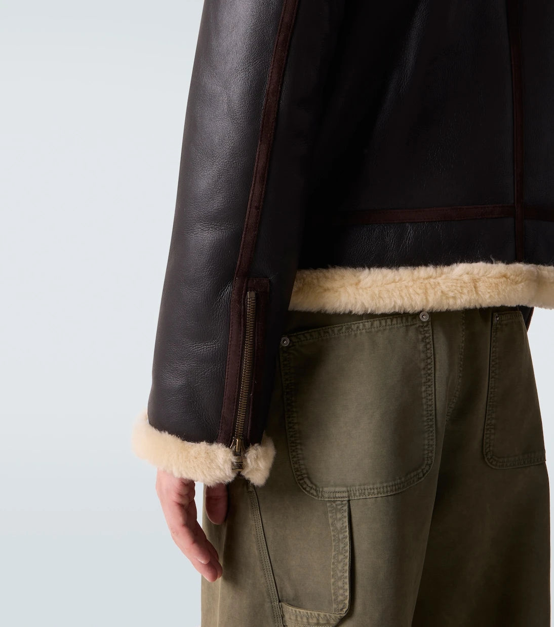JW Anderson - Shearling-trimmed leather jacket
