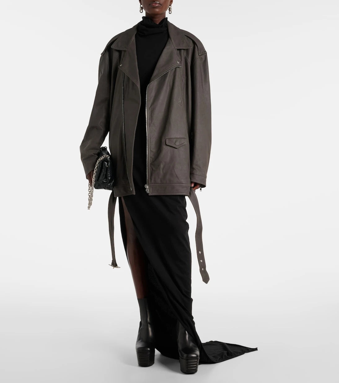 Rick Owens - Oversized leather jacket