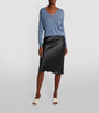 Silk Satin Isaak Midi Skirt BLACK
