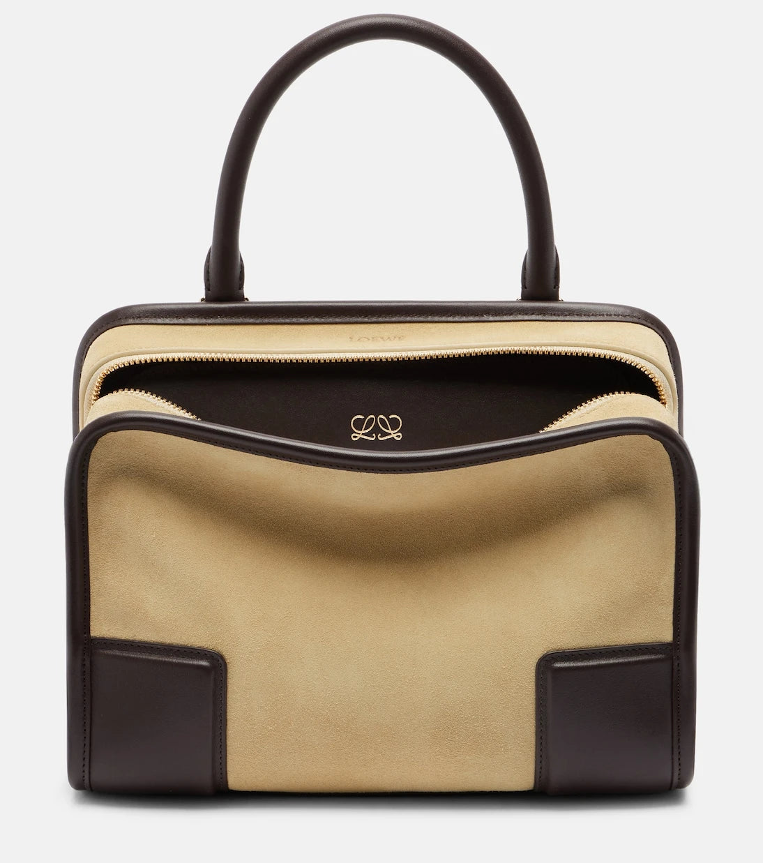 Loewe - Amazona 180 leather-trimmed suede top-handle bag