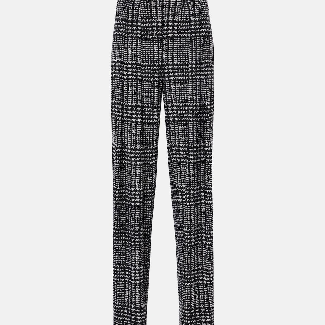 Norma Kamali - Pleated plaid wide-leg pants