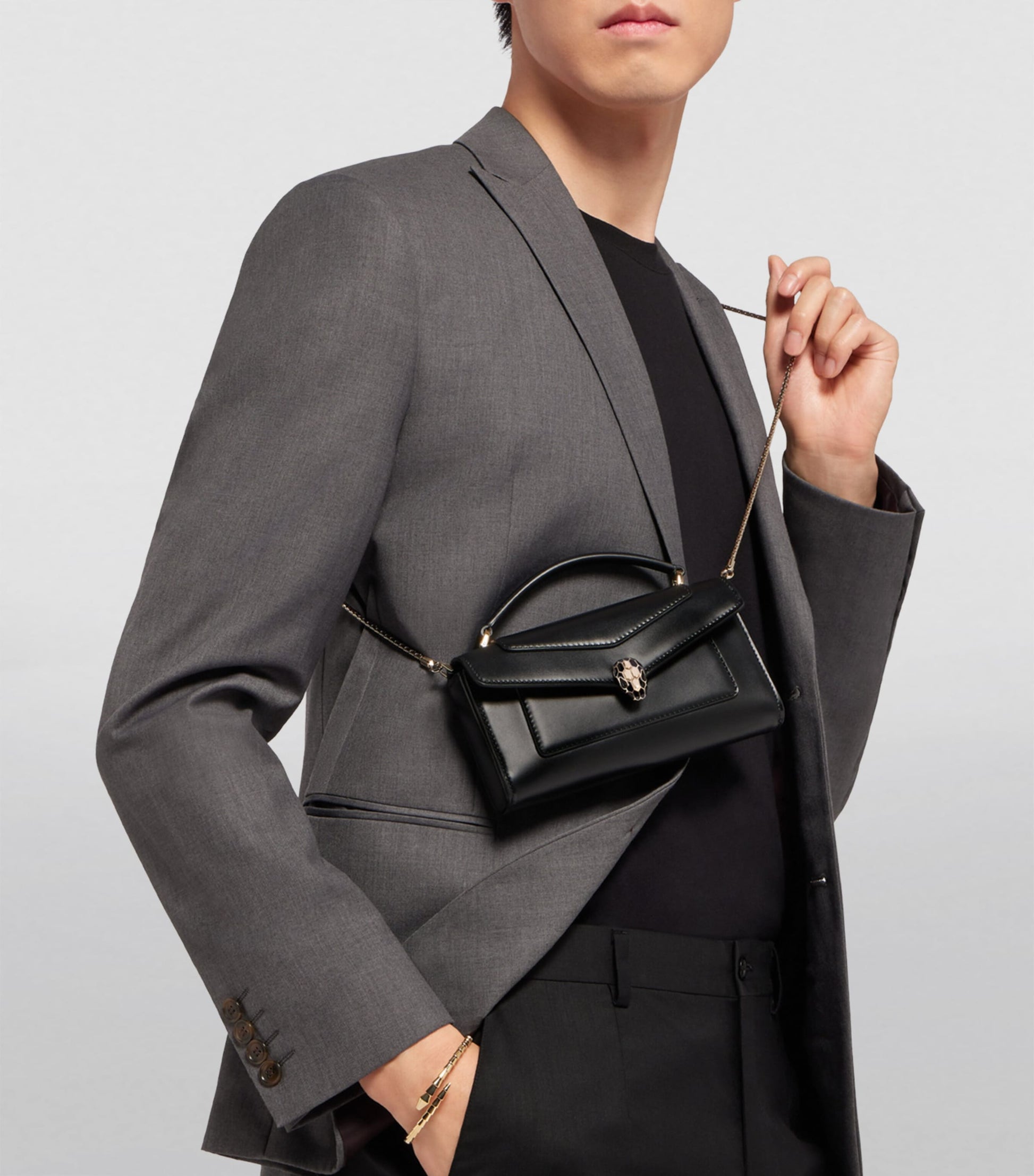 Bvlgari Black Serpenti Forever Cross-Body Phone Bag