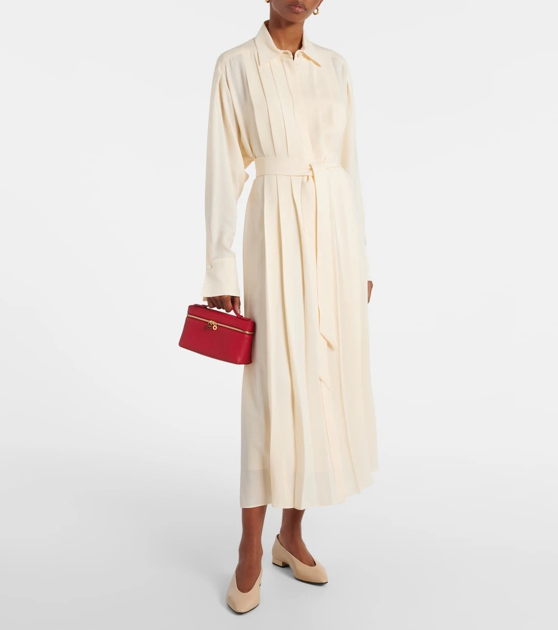 Loro Piana - Lorely pleated georgette midi dress