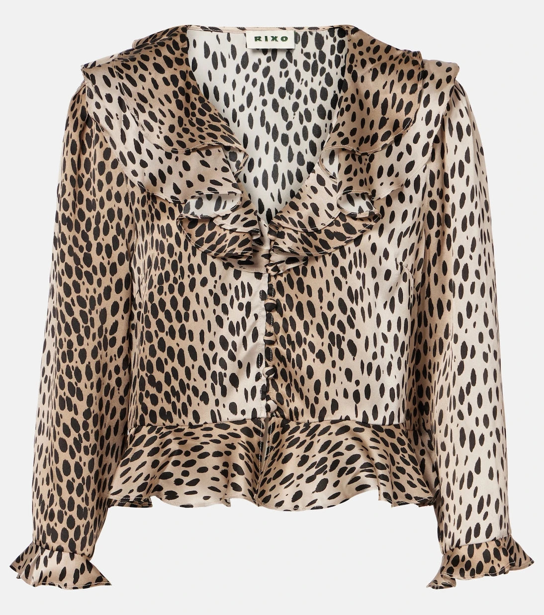 Rixo - Atlas leopard-print silk blouse