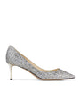 Jimmy Choo Neutral Romy 60 Glitter Pumps