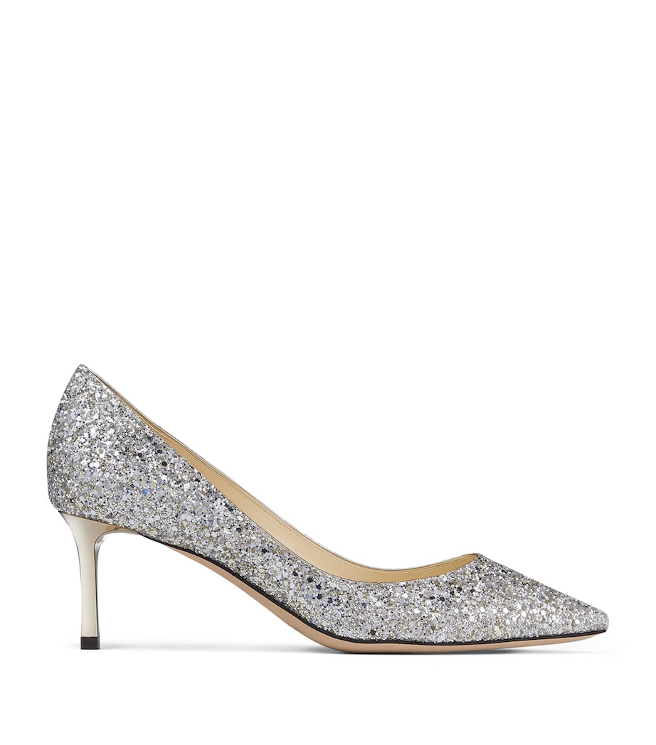 Jimmy Choo Neutral Romy 60 Glitter Pumps