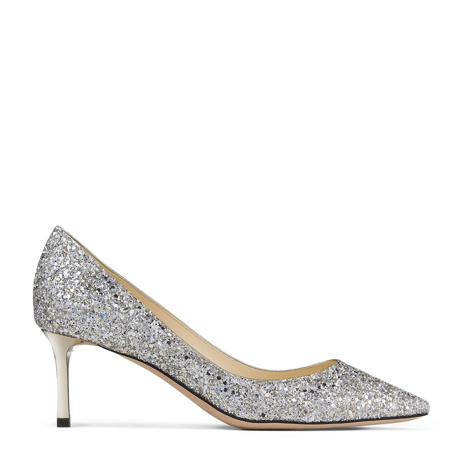 Jimmy Choo Neutral Romy 60 Glitter Pumps