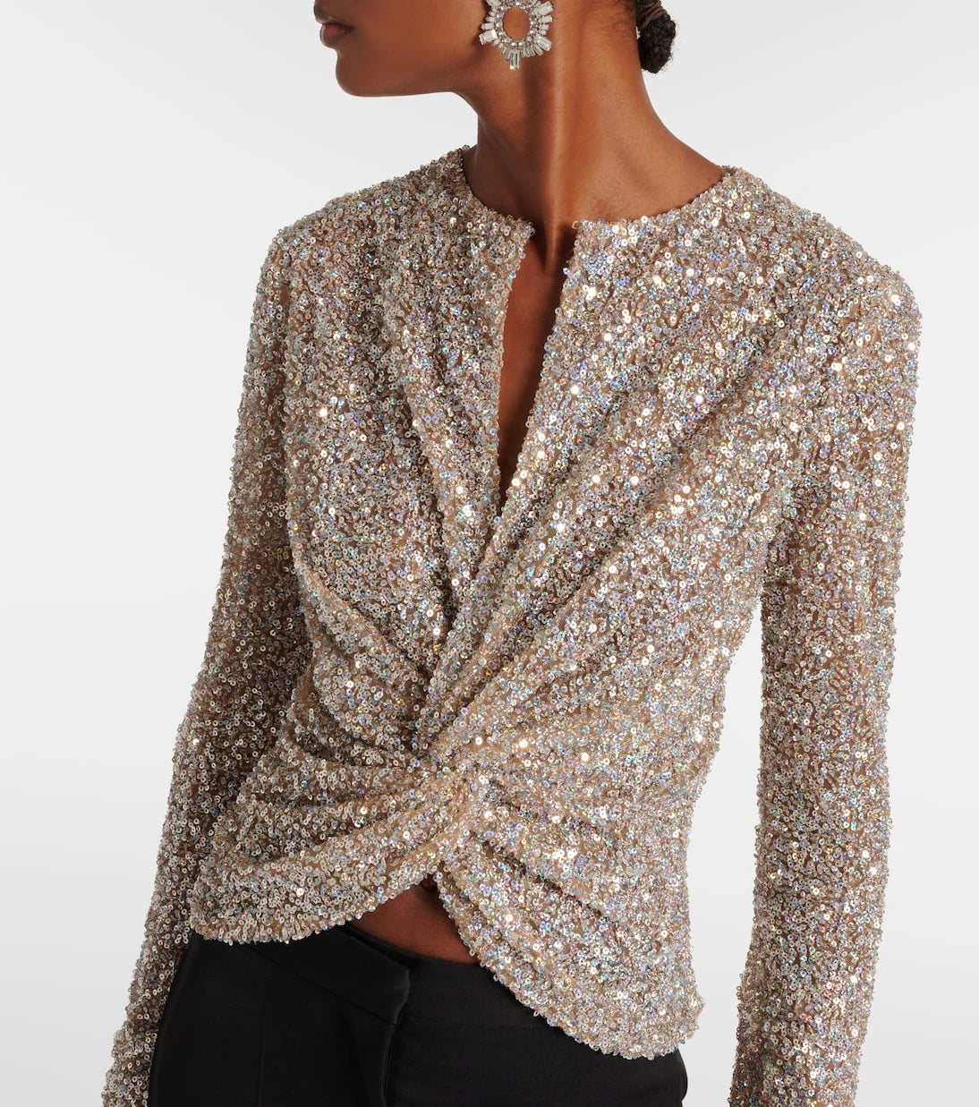 Costarellos - Noa sequined cutout top