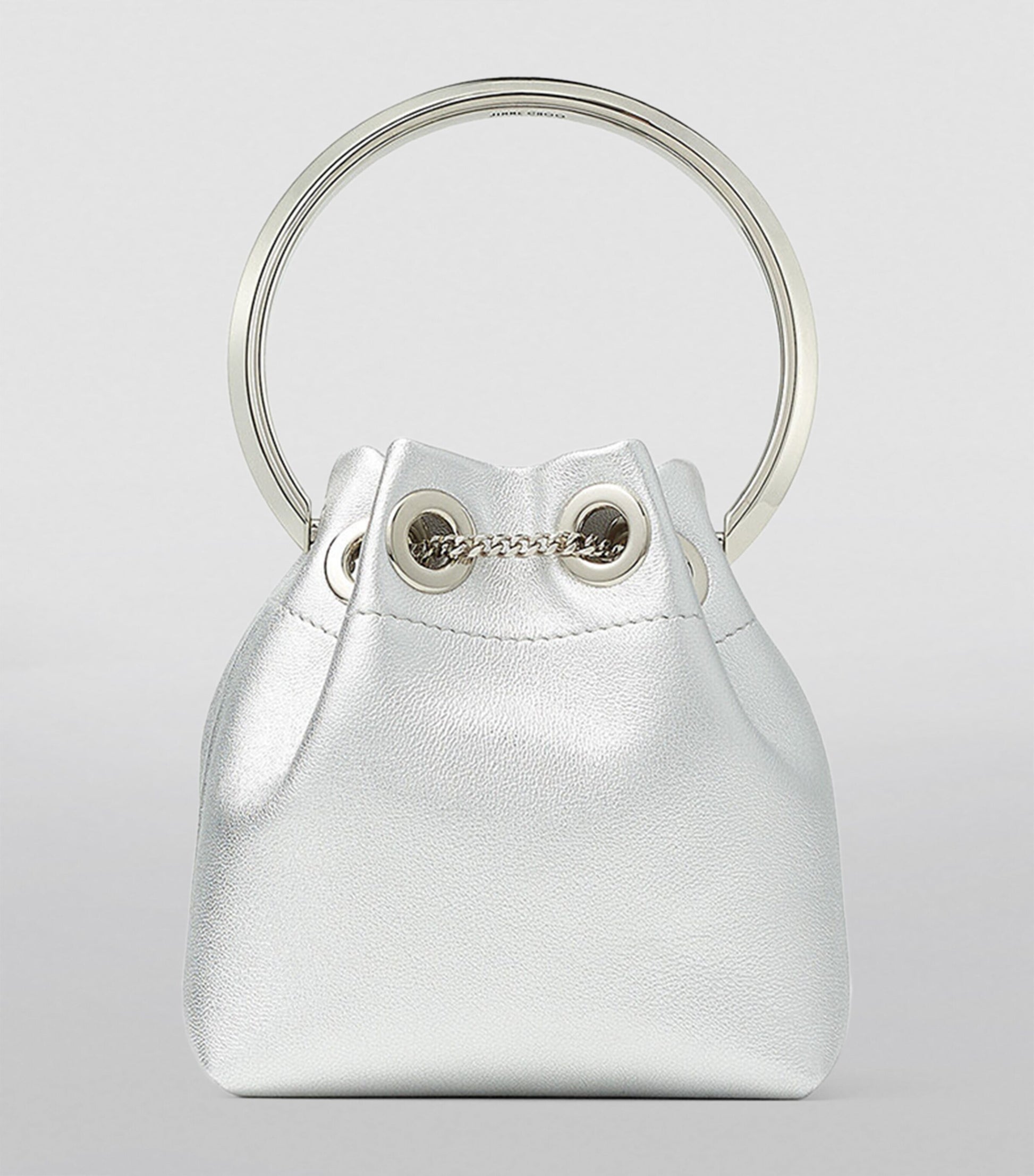 Jimmy Choo Silver Micro Bon Bon Top-Handle Bag