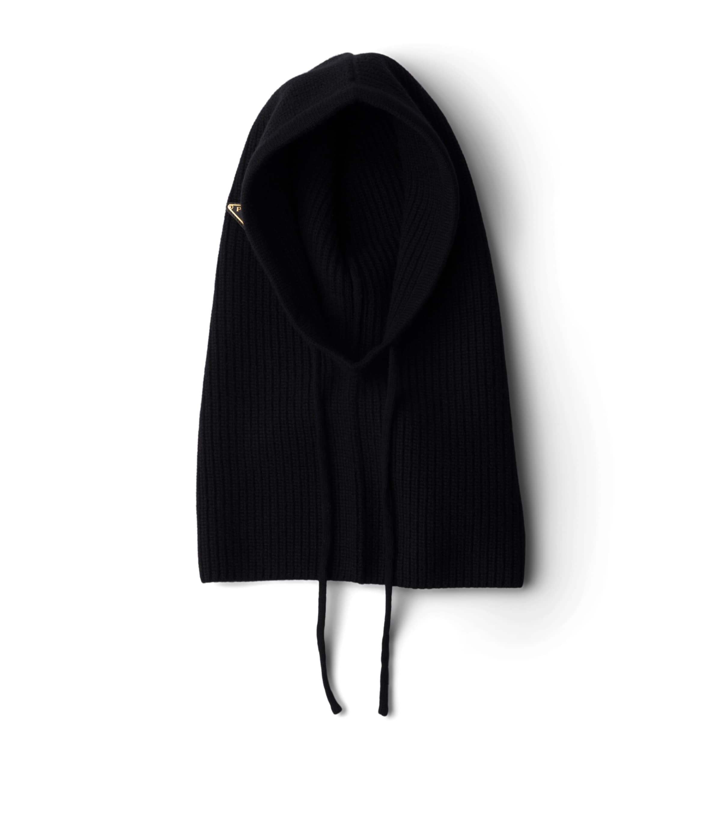Prada Black Wool-Cashmere Drawstring Balaclava