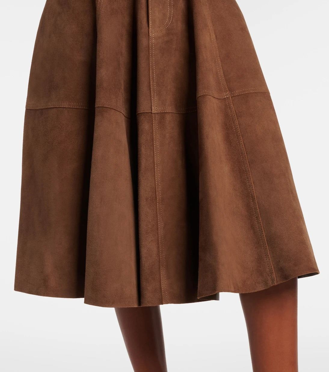 Ami Paris - Pleated suede midi skirt