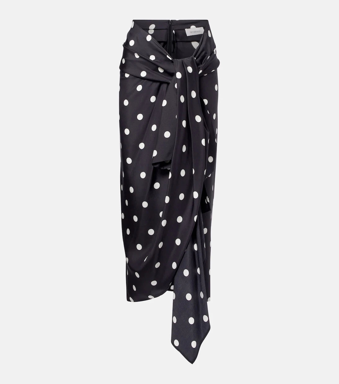 Sportmax - Polka-dot silk satin wrap skirt