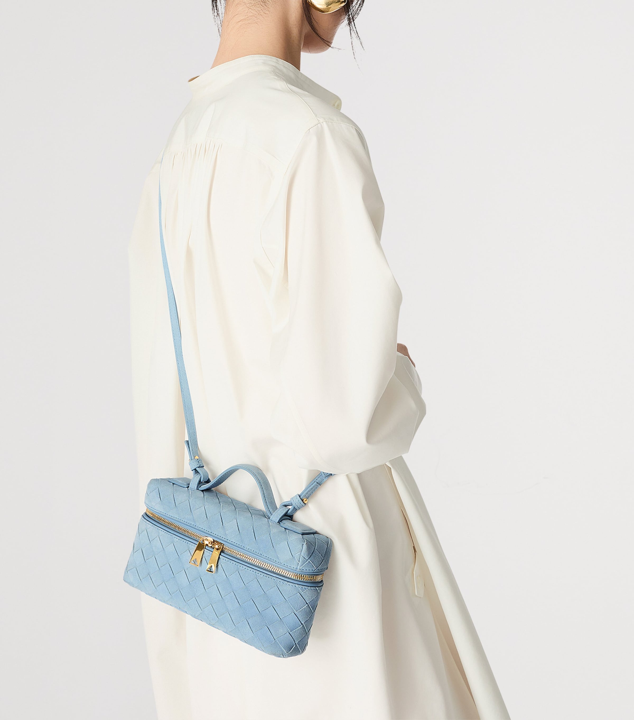 Grey Suede Bang Bang Vanity Case Bag