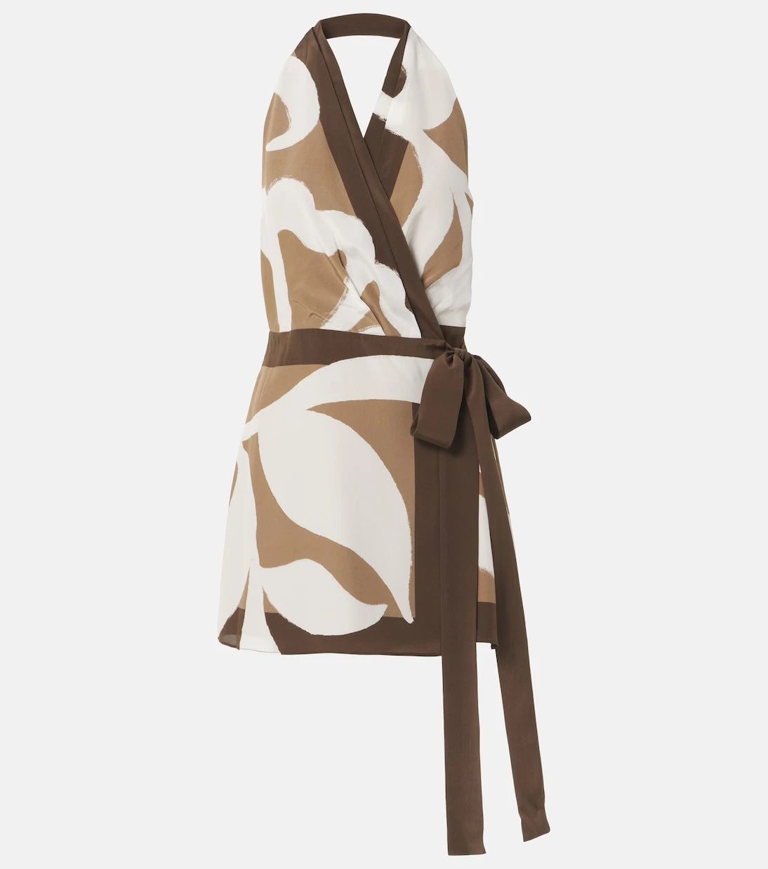 SIR - Portia printed silk satin wrap dress