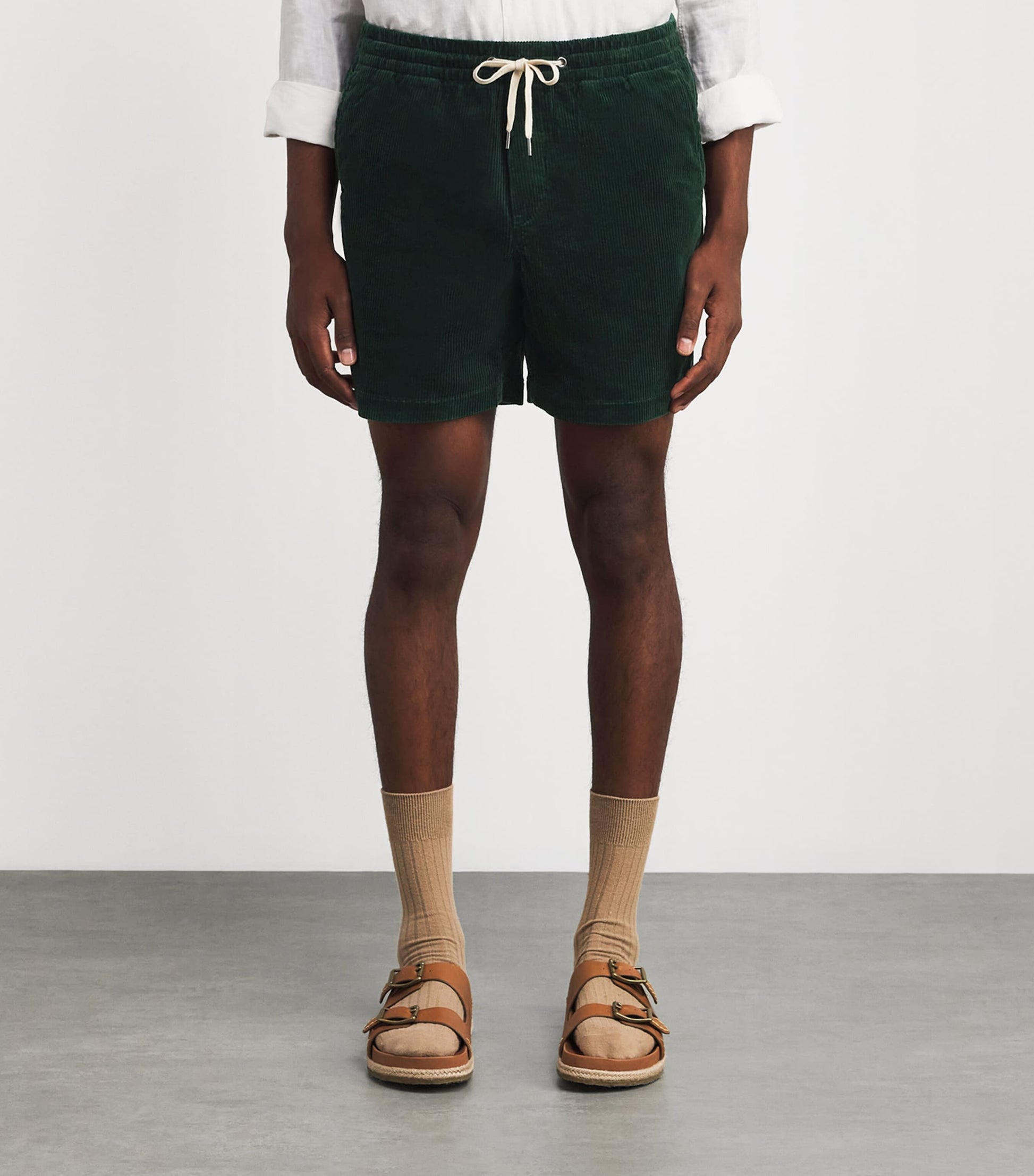 Cotton Corduroy Logo Shorts