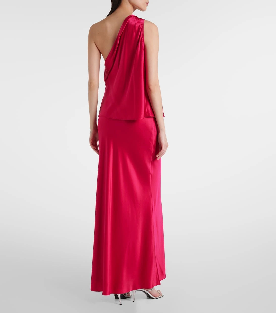 The Sei - One-shoulder draped silk satin top