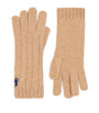 Beige Wool-Cashmere Polo Pony Gloves
