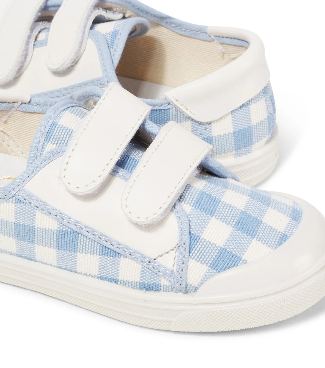 PèPè - Leather-trimmed gingham sneakers