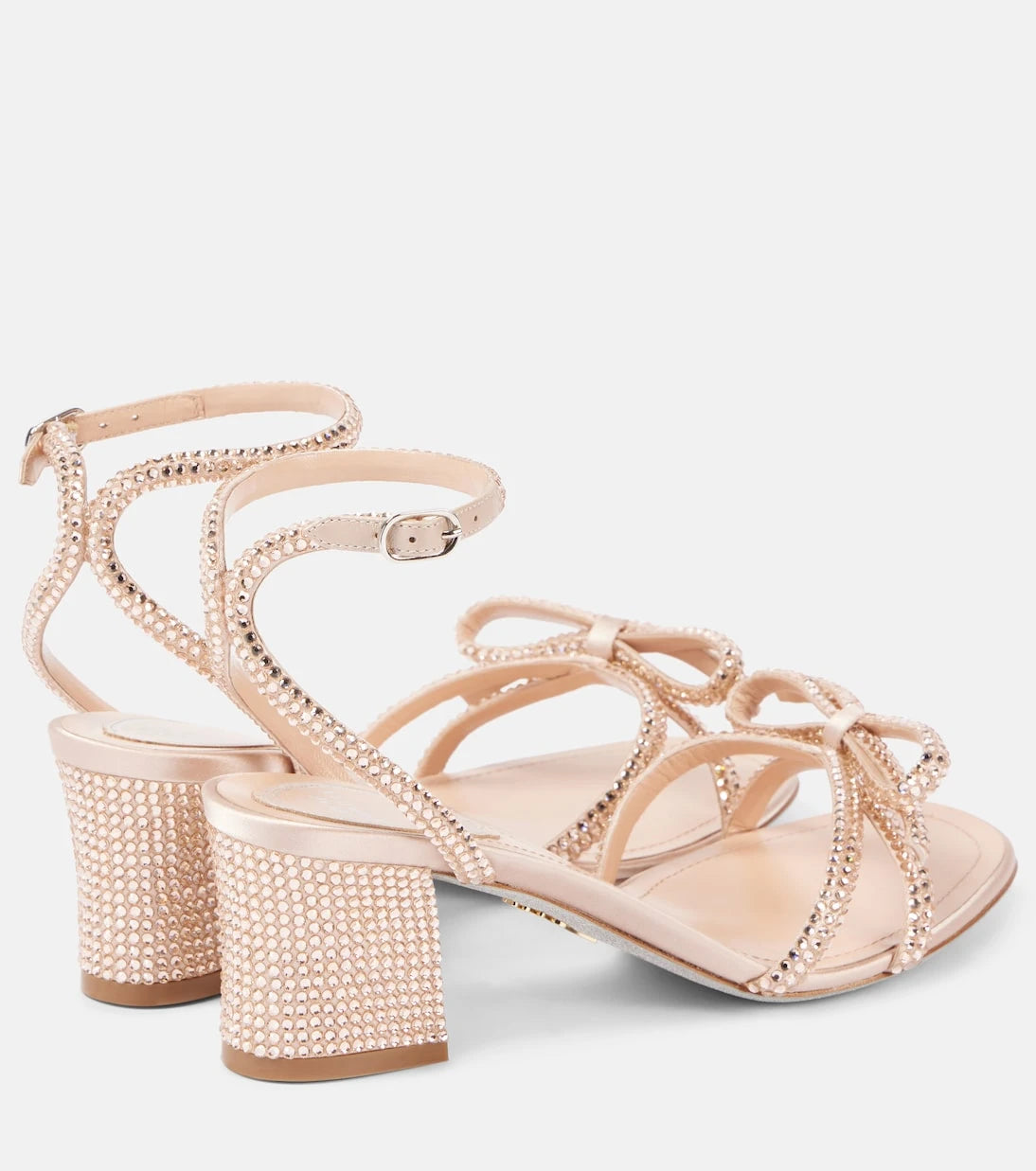 Rene Caovilla - 50 embellished bow-detail satin sandals