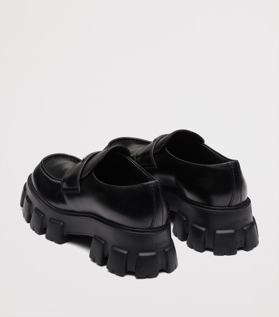 Brushed Leather Monolith Loafers