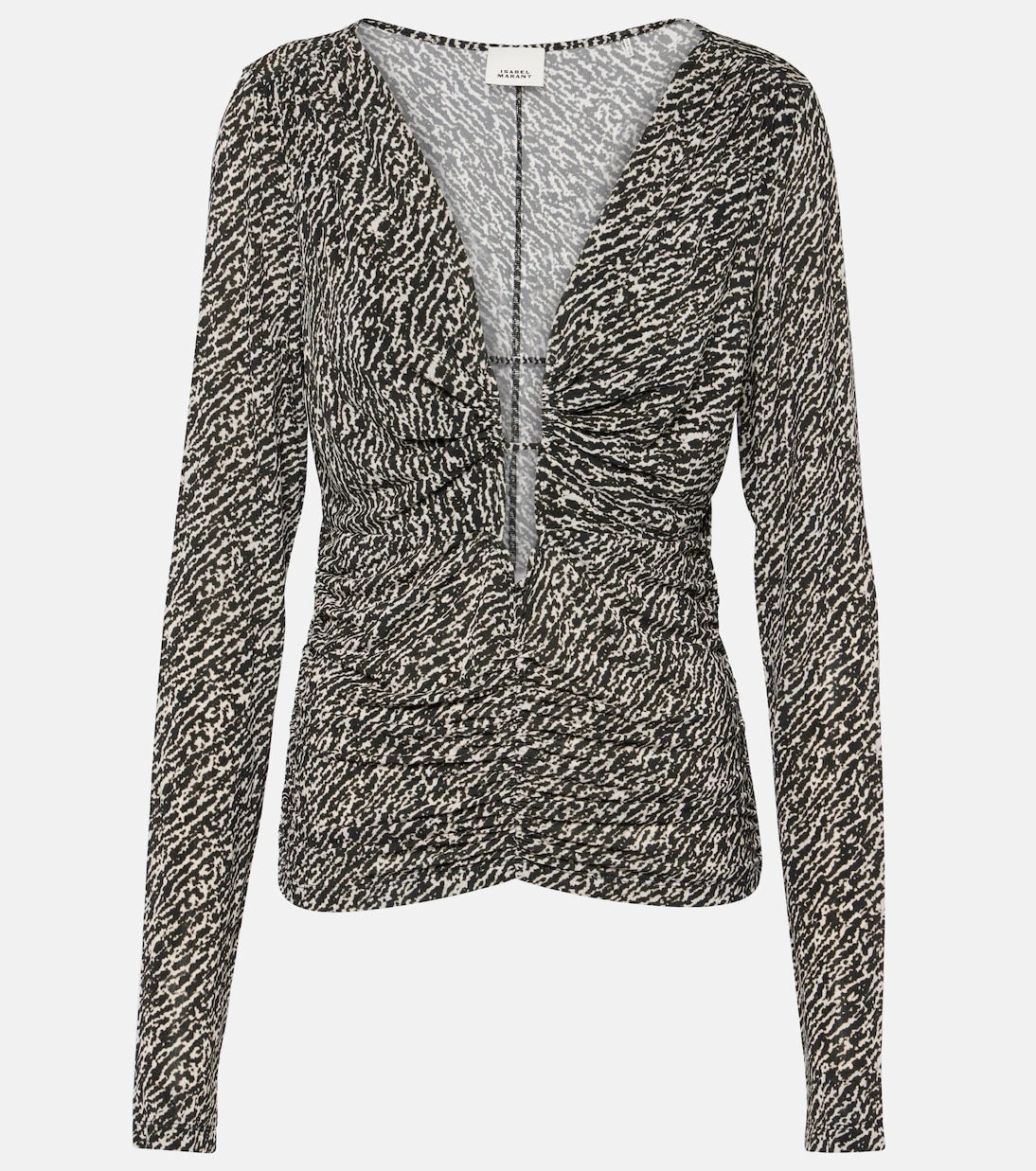 Isabel Marant - Laura printed ruched jersey top
