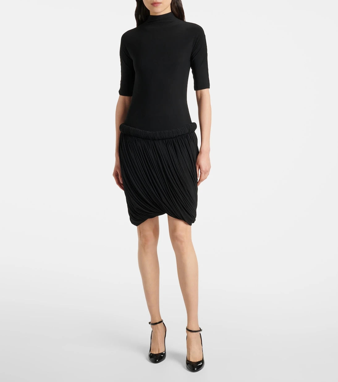 Alaïa - Draped jersey midi dress