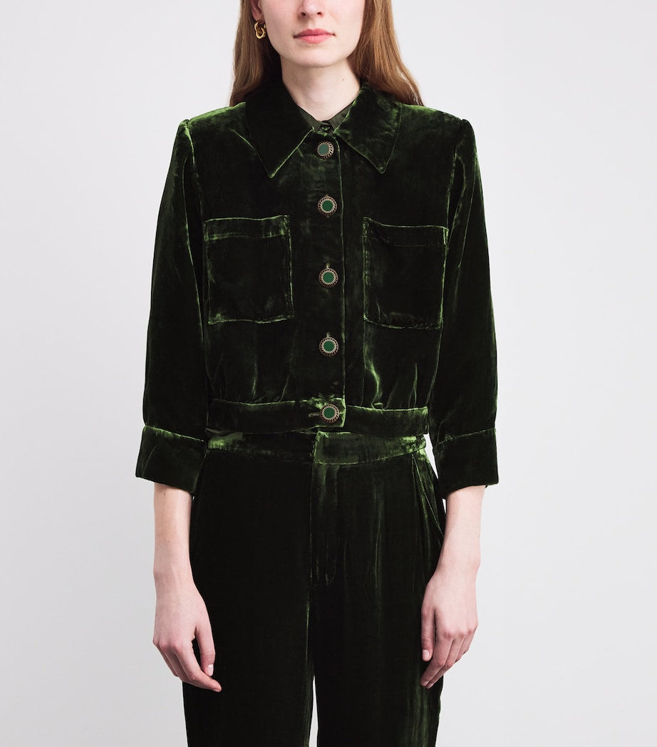 L'Agence Green Velvet Jia Jacket
