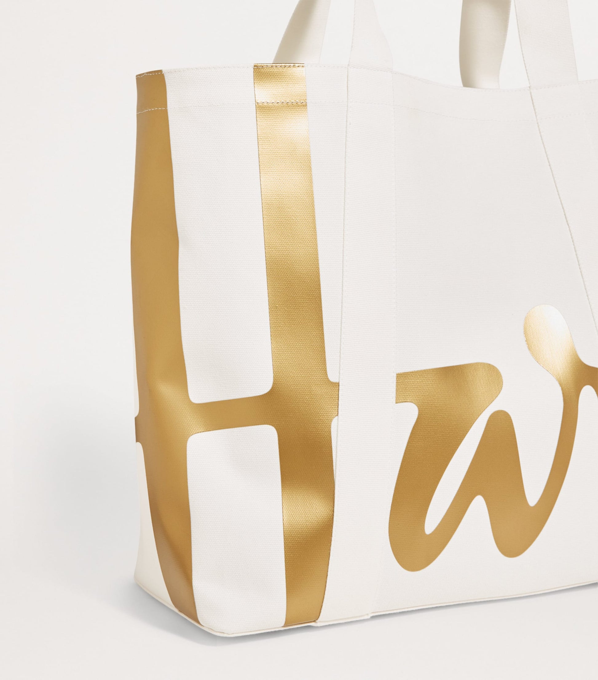 Large Cotton Logo Tote Bag IVORY