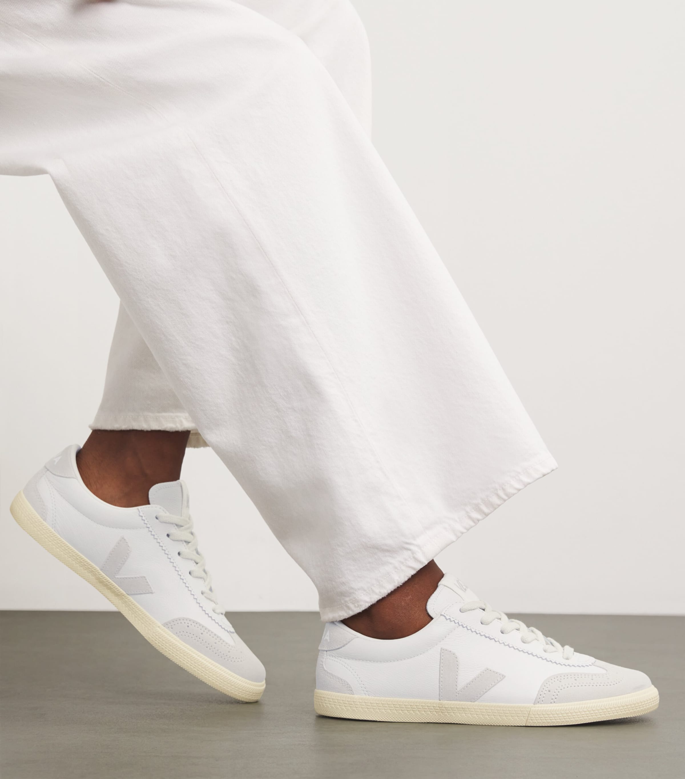 Veja White Leather Volley Sneakers