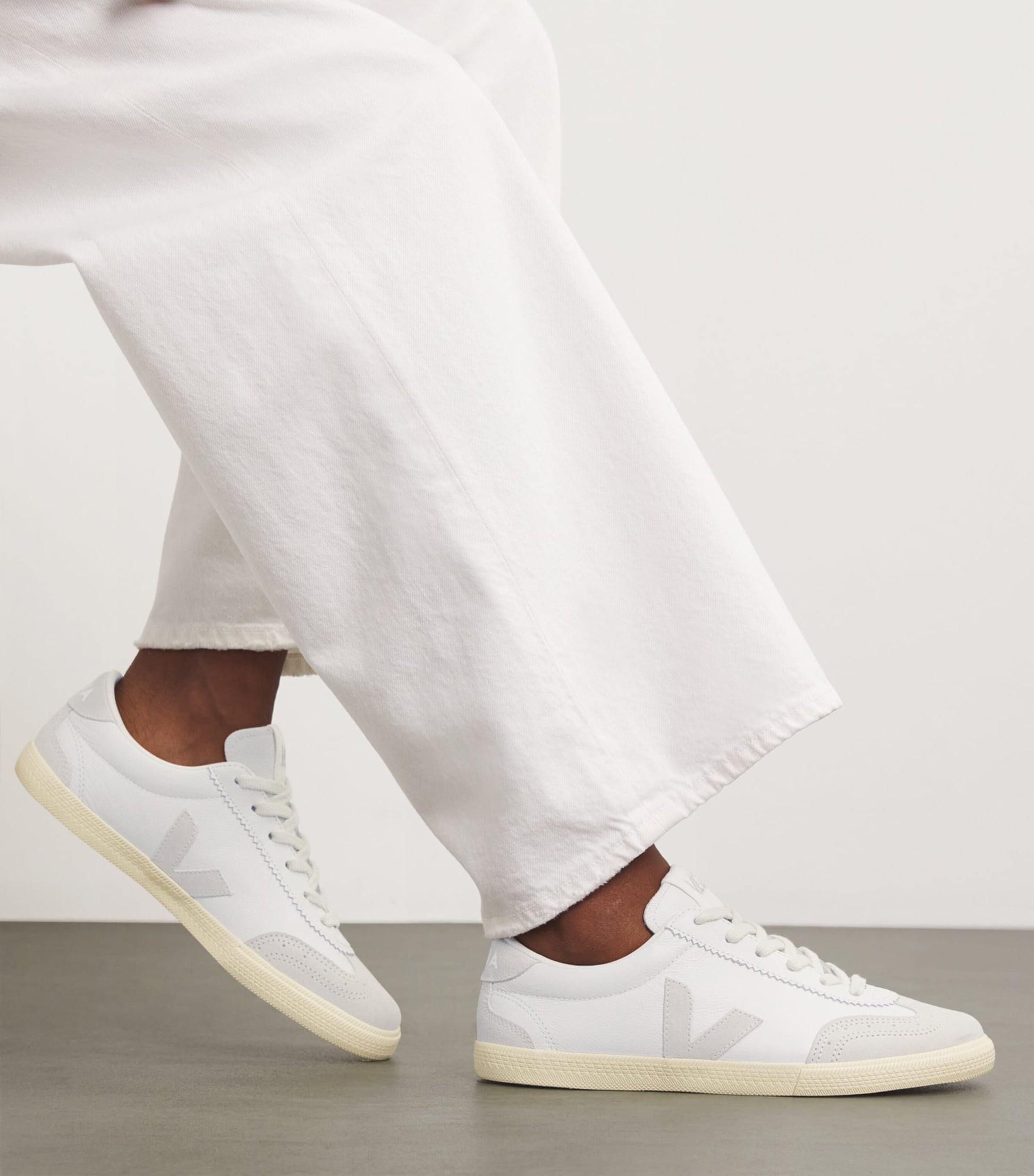 Veja White Leather Volley Sneakers