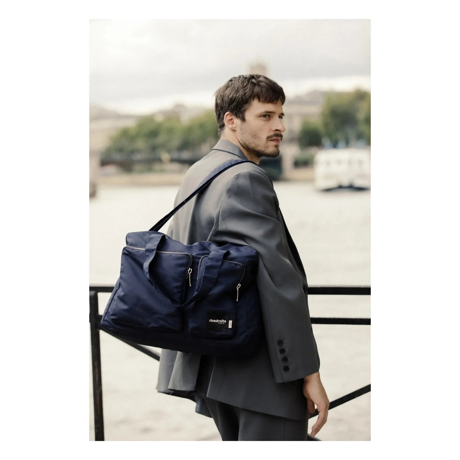 rivedroite - Keller Recycled Fiber 24 Hour Bag | Navy blue