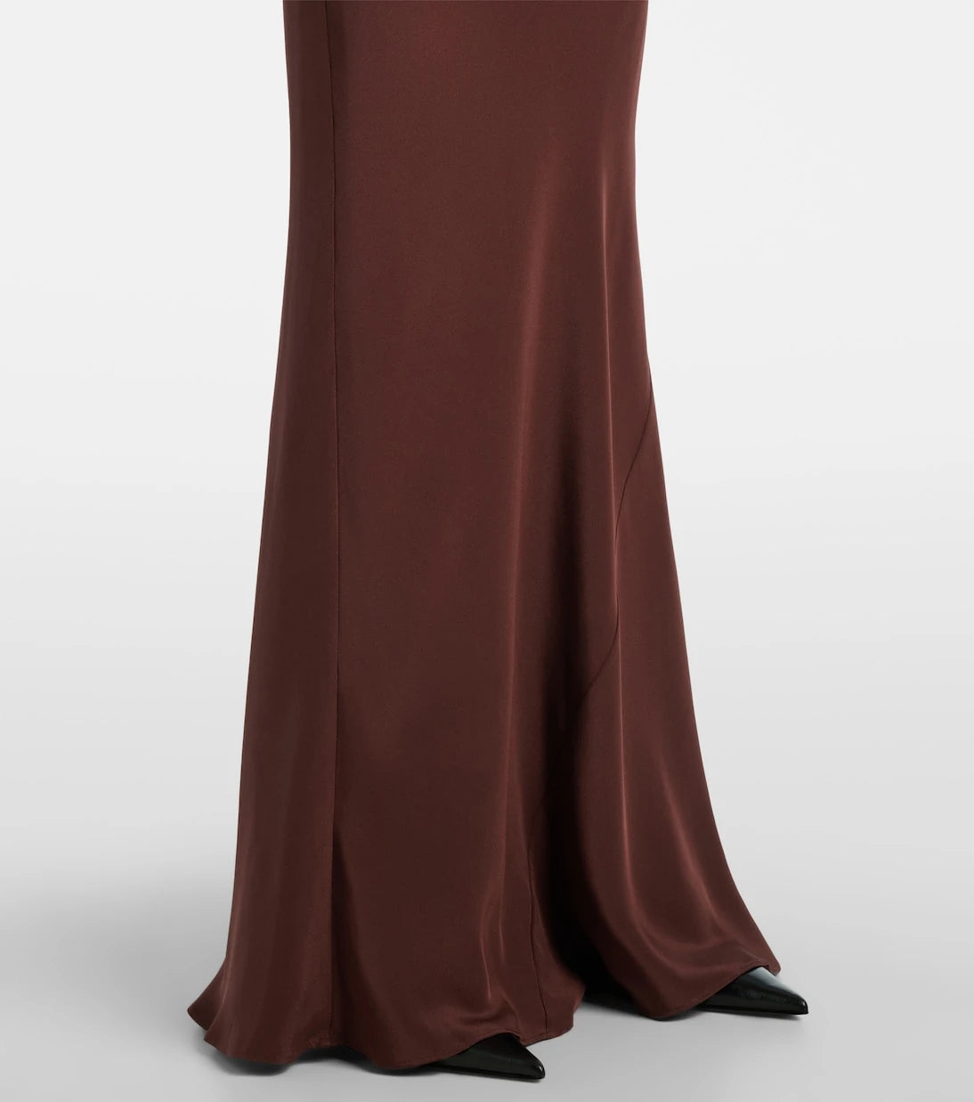 Roland Mouret - Lace-trimmed silk satin gown