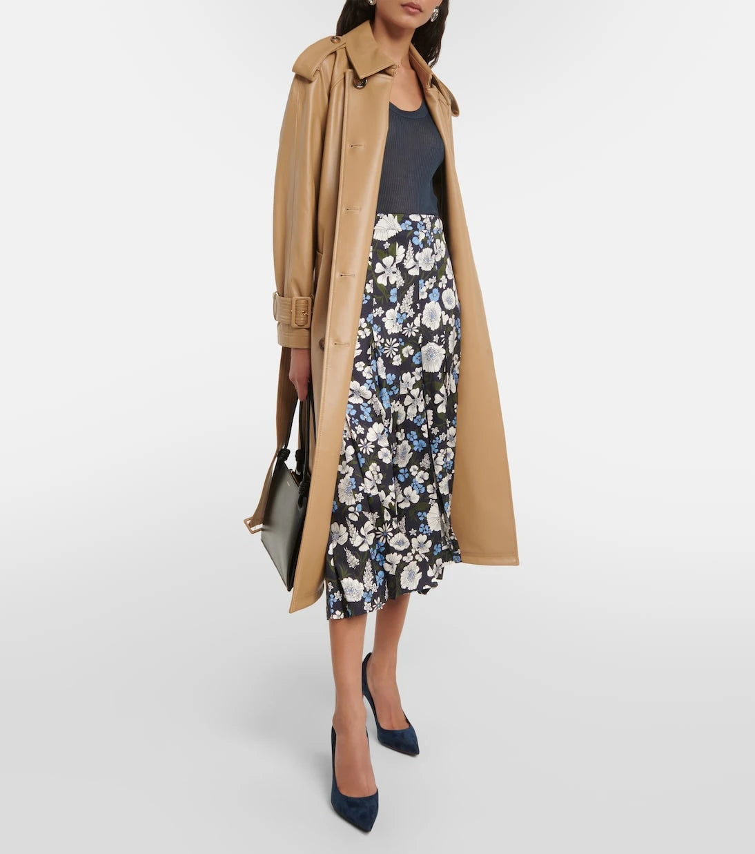 Veronica Beard - Norris pleated silk-blend midi skirt