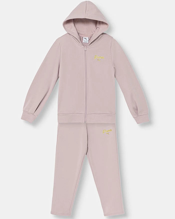 Çocuklar için pamuklu Puma ESS SCRIPT Sweat Suit spor eşofman takımı