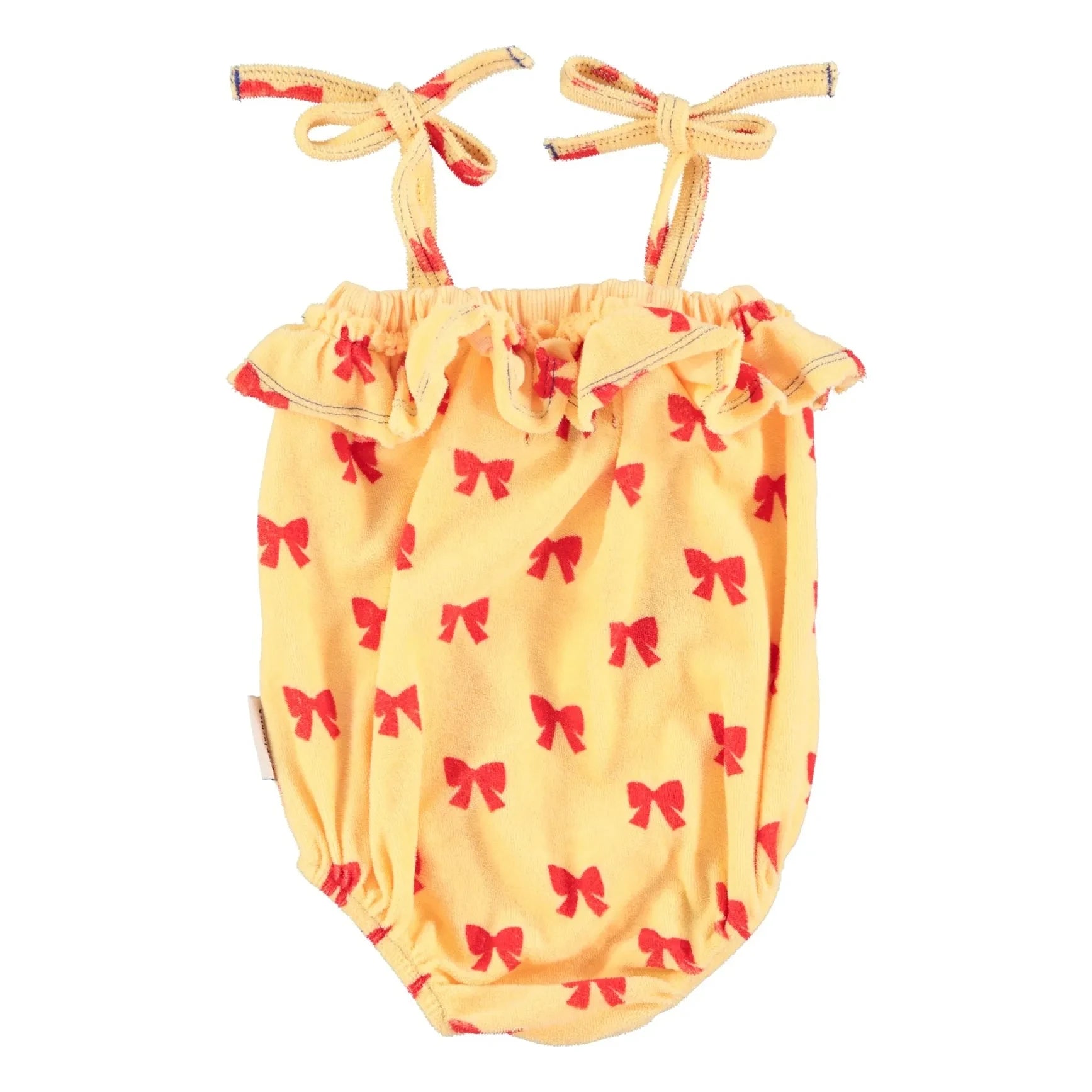 Piupiuchick - Organic terry knot romper | Yellow