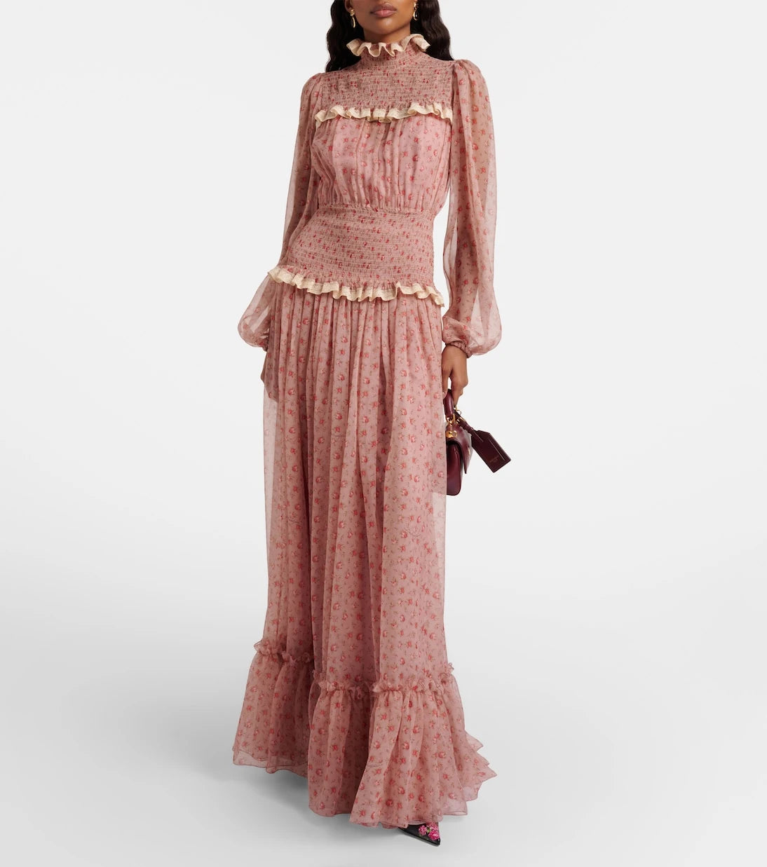 Dolce&Gabbana - Floral silk and cotton chiffon gown