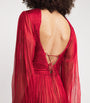 Maria Lucia Hohan Red Silk Flared-Sleeve Catia Maxi Dress
