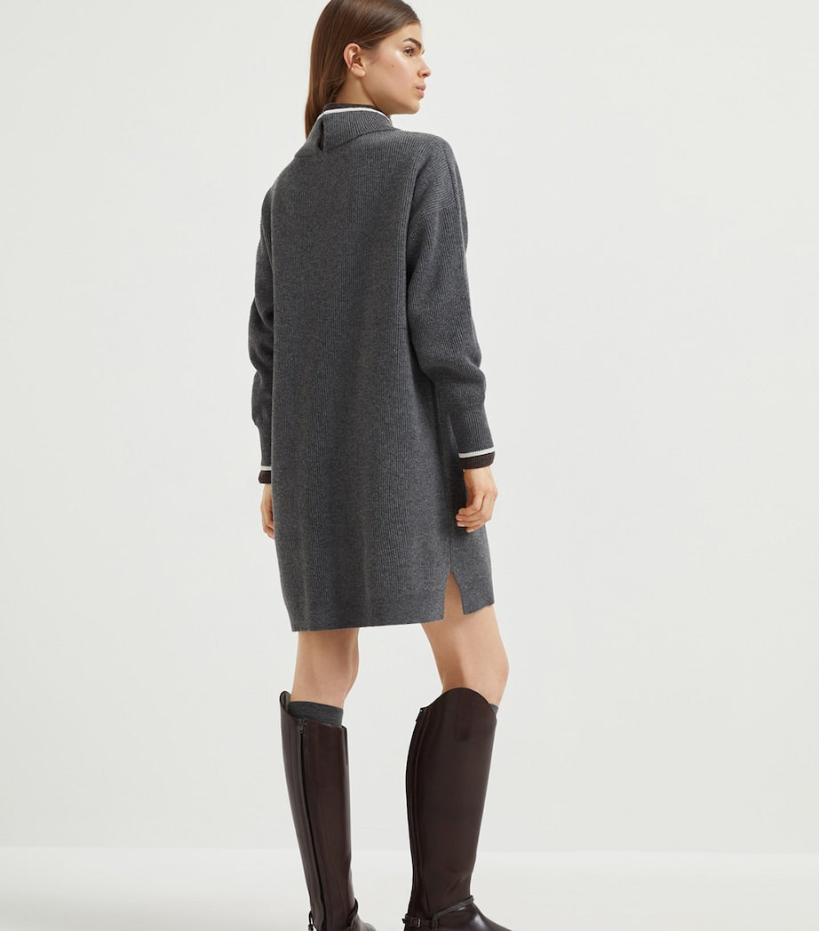 Brunello Cucinelli Virgin Wool-Blend Mini Dress