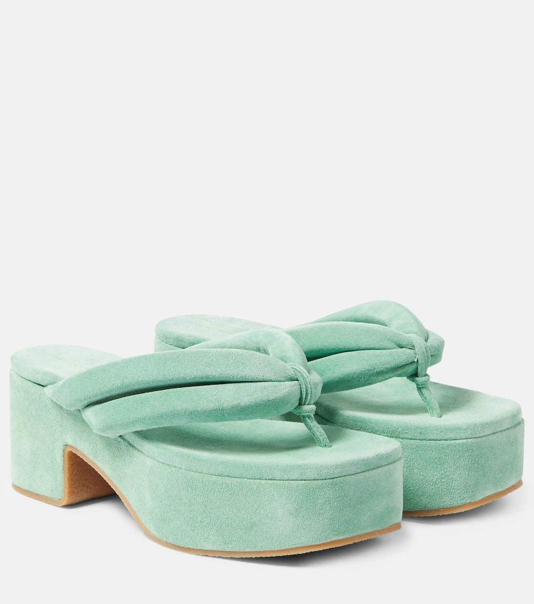 Dries Van Noten - Suede platform thong sandals