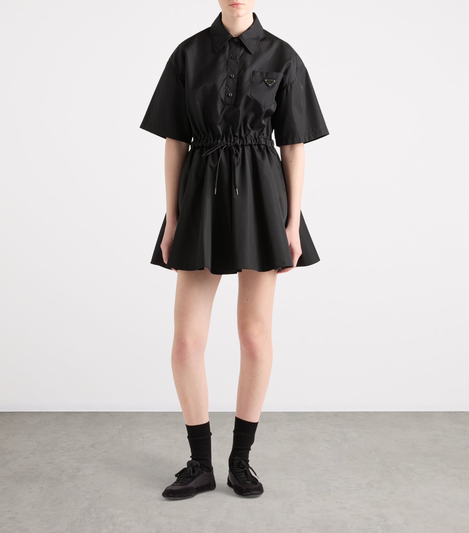 Black Re-Nylon Mini Dress