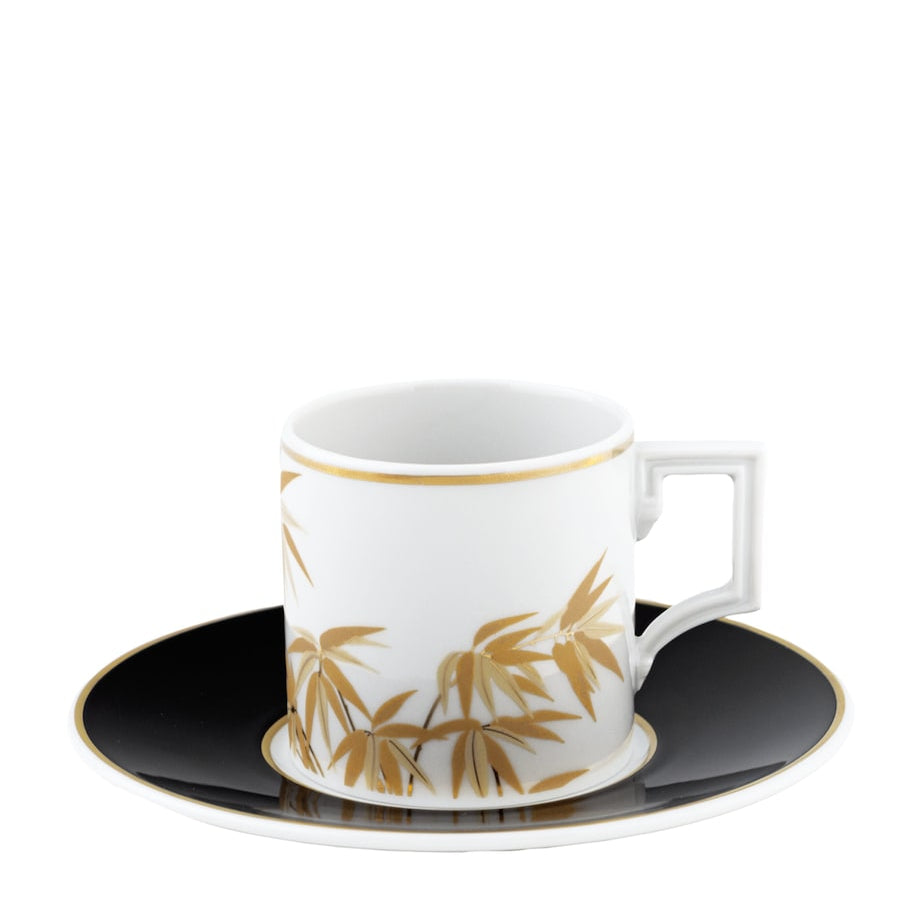 Meissen Golden Bamboo Espresso Cup and Saucer