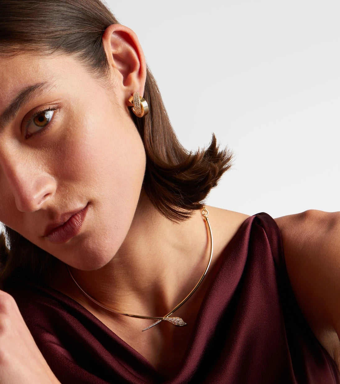 Sydney Evan - Tri-Link 14kt gold hoop earrings with diamonds