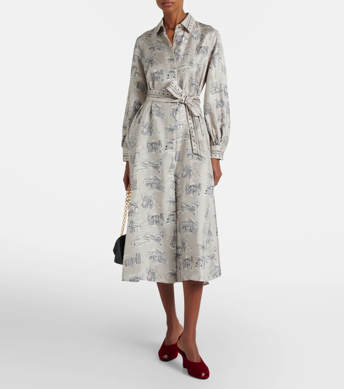Max Mara - Carbone printed silk midi dress
