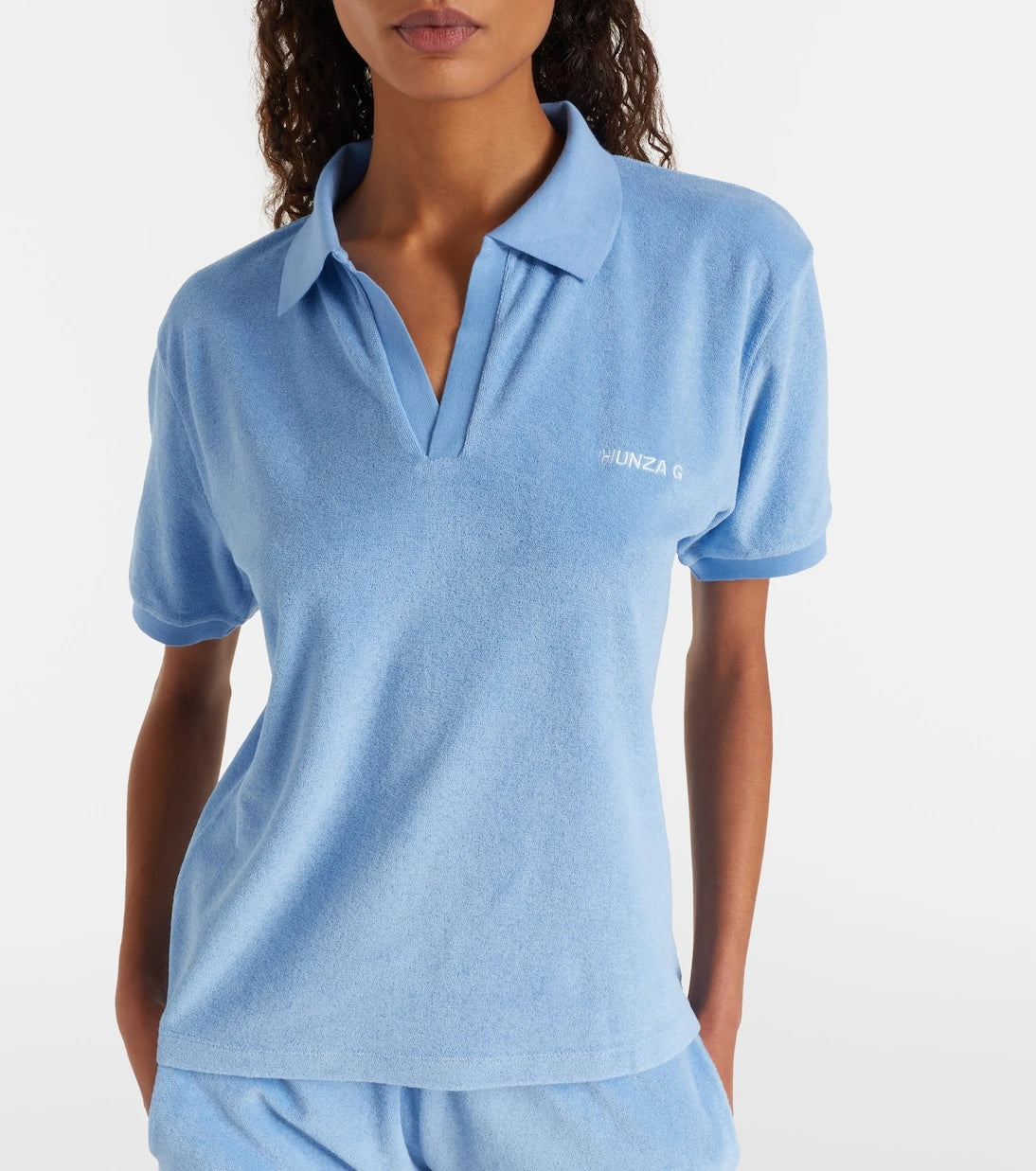 Hunza G - Logo cotton terry polo shirt