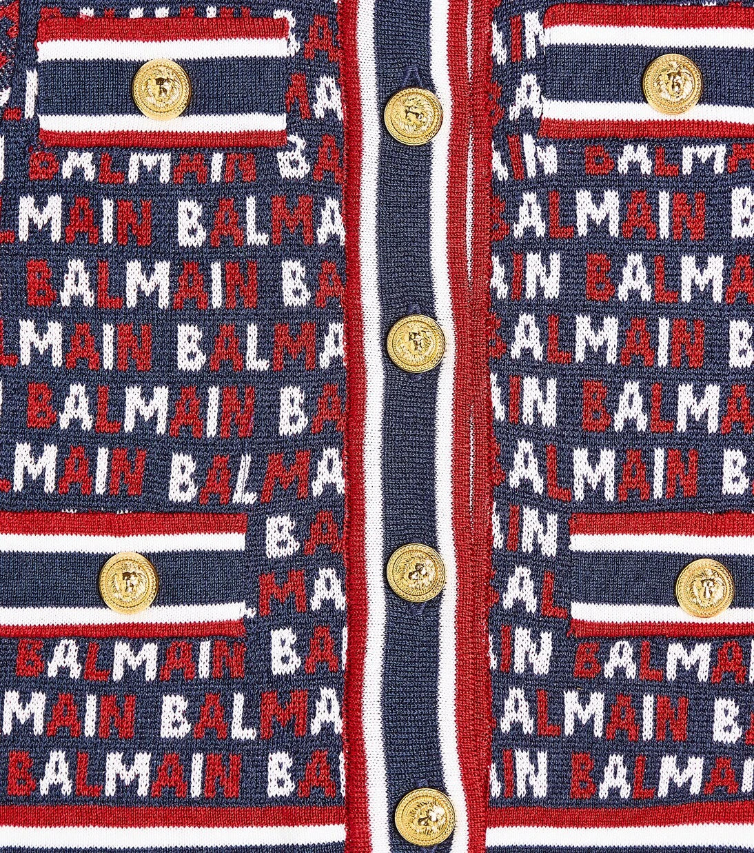 Balmain Kids - كارديجان بنقشة المونوغرام من مزيج القطن