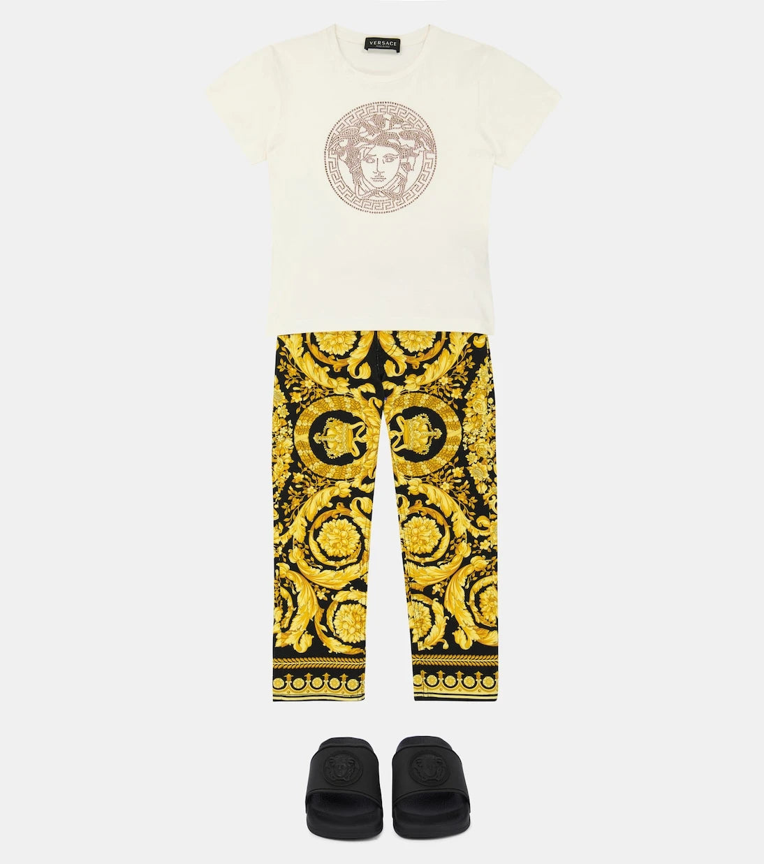 Versace Kids - جينز باروكو من القطن المخلوط